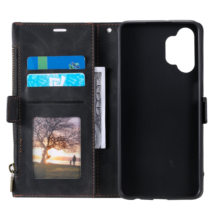 For Samsung Galaxy A32 5G Side Zipper Back Card Horizontal Flip PU Leather Case with Card Slots & Wallet & Photo Frame & Lanyard