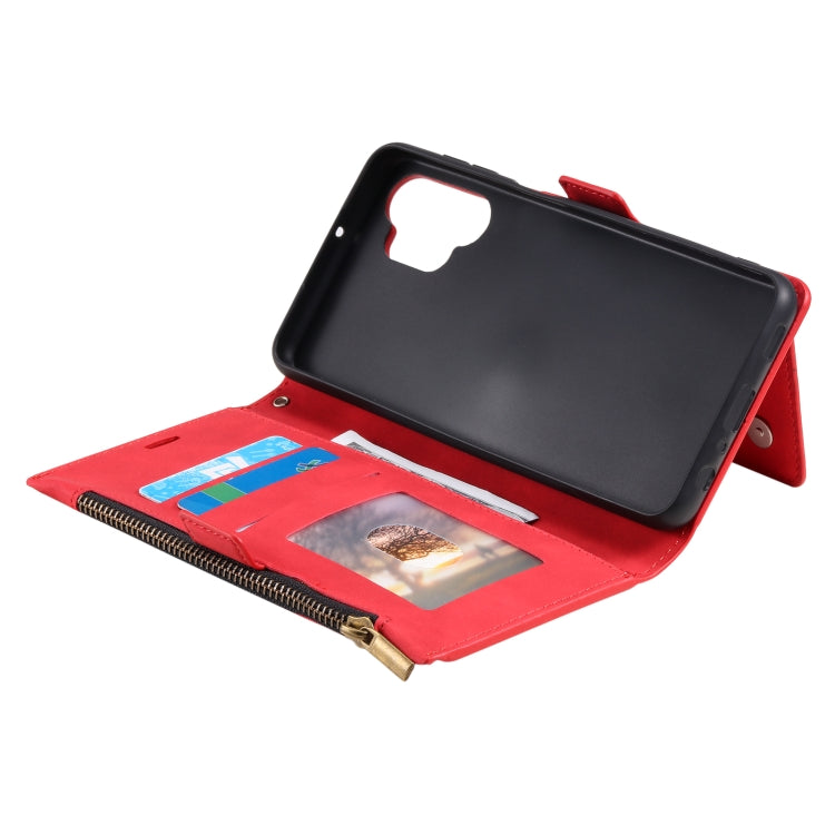 For Samsung Galaxy A32 5G Side Zipper Back Card Horizontal Flip PU Leather Case with Card Slots & Wallet & Photo Frame & Lanyard