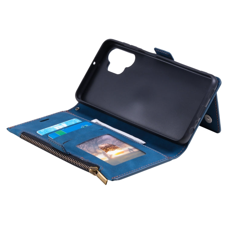 For Samsung Galaxy A32 5G Side Zipper Back Card Horizontal Flip PU Leather Case with Card Slots & Wallet & Photo Frame & Lanyard