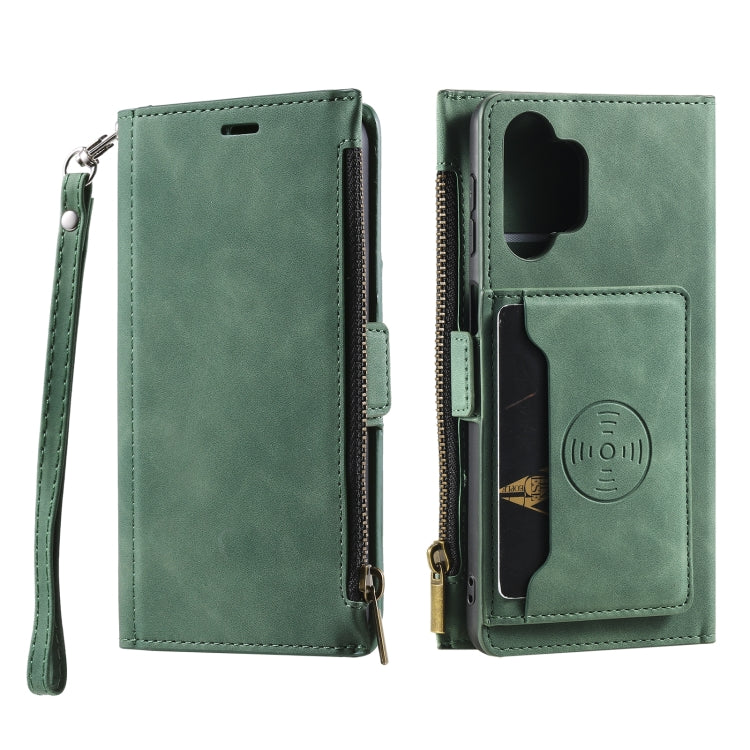 For Samsung Galaxy A32 5G Side Zipper Back Card Horizontal Flip PU Leather Case with Card Slots & Wallet & Photo Frame & Lanyard