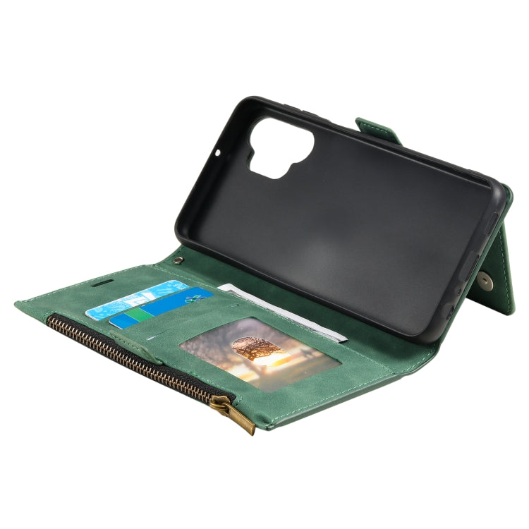 For Samsung Galaxy A32 5G Side Zipper Back Card Horizontal Flip PU Leather Case with Card Slots & Wallet & Photo Frame & Lanyard