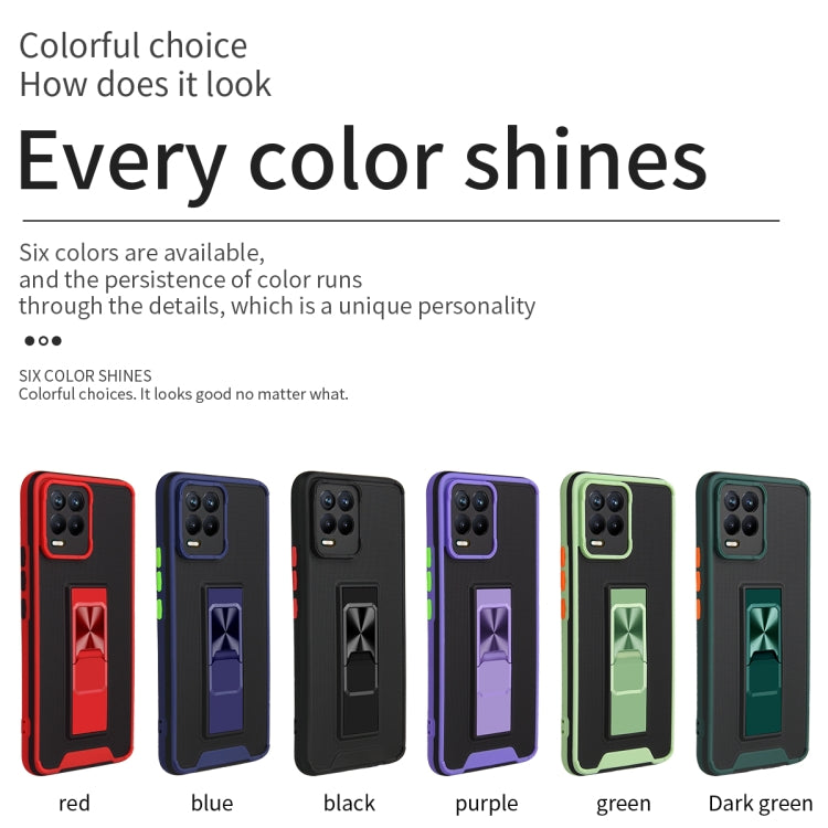 For OPPO Realme 8 / 8 Pro Dual-color Skin Feel TPU + PC Magnetic Shockproof Case with Invisible Holder