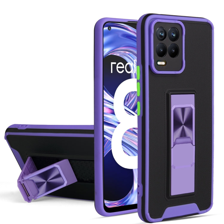 For OPPO Realme 8 / 8 Pro Dual-color Skin Feel TPU + PC Magnetic Shockproof Case with Invisible Holder