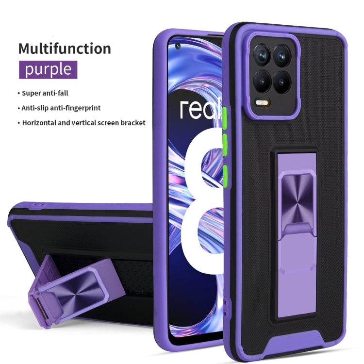 For OPPO Realme 8 / 8 Pro Dual-color Skin Feel TPU + PC Magnetic Shockproof Case with Invisible Holder