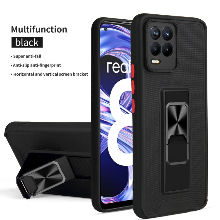 For OPPO Realme 8 / 8 Pro Dual-color Skin Feel TPU + PC Magnetic Shockproof Case with Invisible Holder