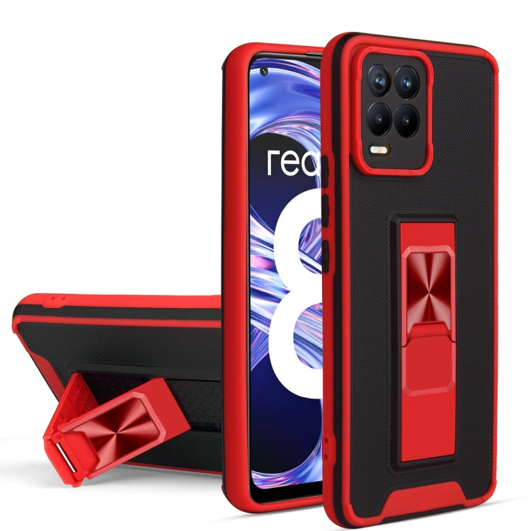 For OPPO Realme 8 / 8 Pro Dual-color Skin Feel TPU + PC Magnetic Shockproof Case with Invisible Holder