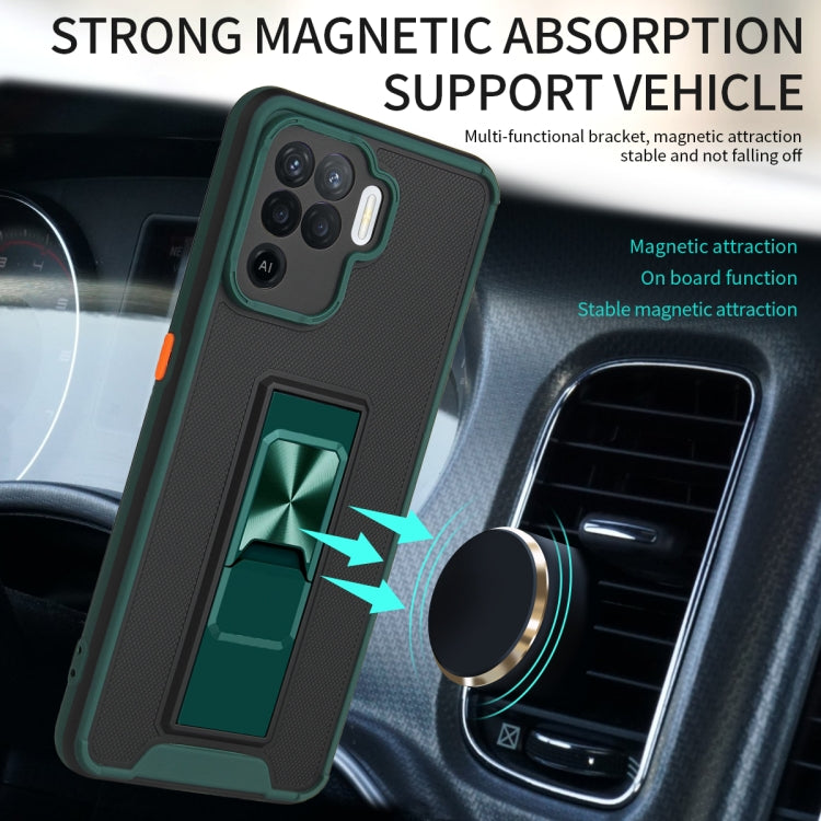 For OPPO Reno5 F / F19 Pro Dual-color Skin Feel TPU + PC Magnetic Shockproof Case with Invisible Holder