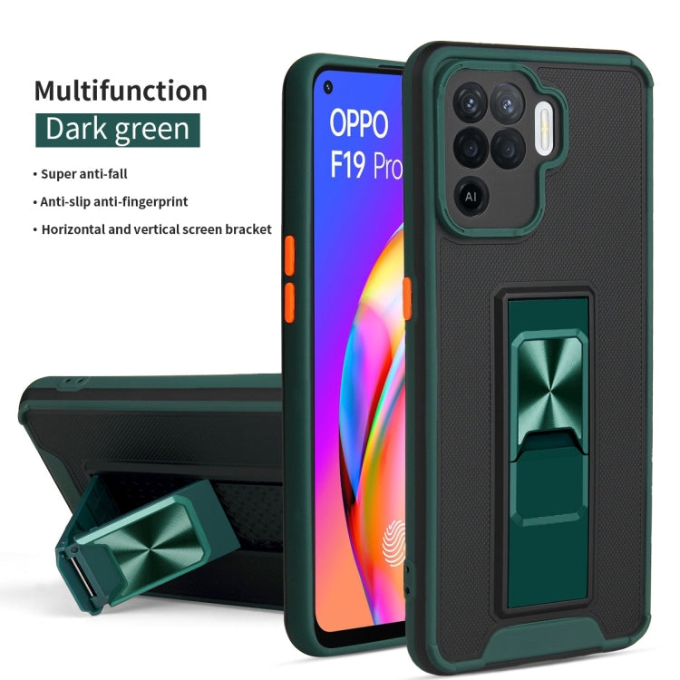For OPPO Reno5 F / F19 Pro Dual-color Skin Feel TPU + PC Magnetic Shockproof Case with Invisible Holder