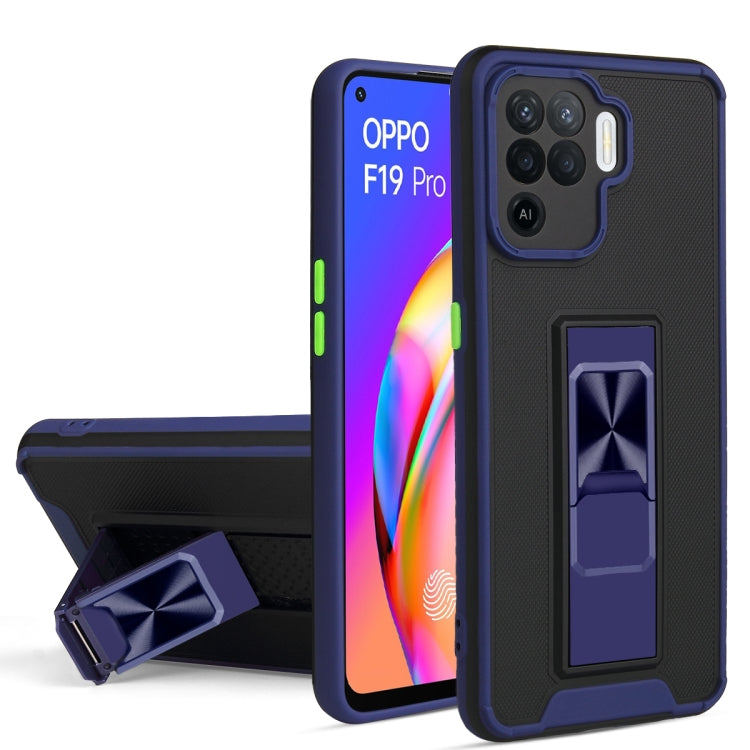 For OPPO Reno5 F / F19 Pro Dual-color Skin Feel TPU + PC Magnetic Shockproof Case with Invisible Holder