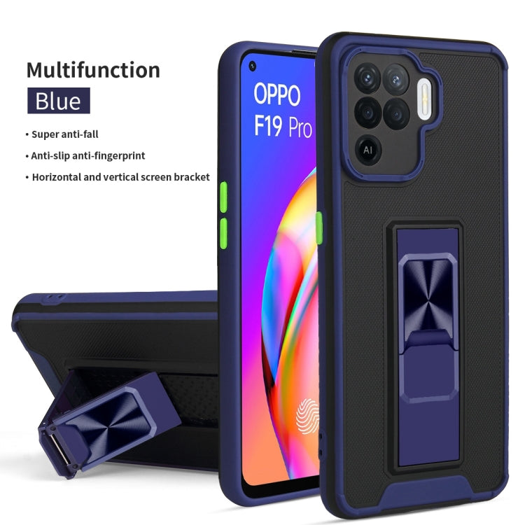 For OPPO Reno5 F / F19 Pro Dual-color Skin Feel TPU + PC Magnetic Shockproof Case with Invisible Holder