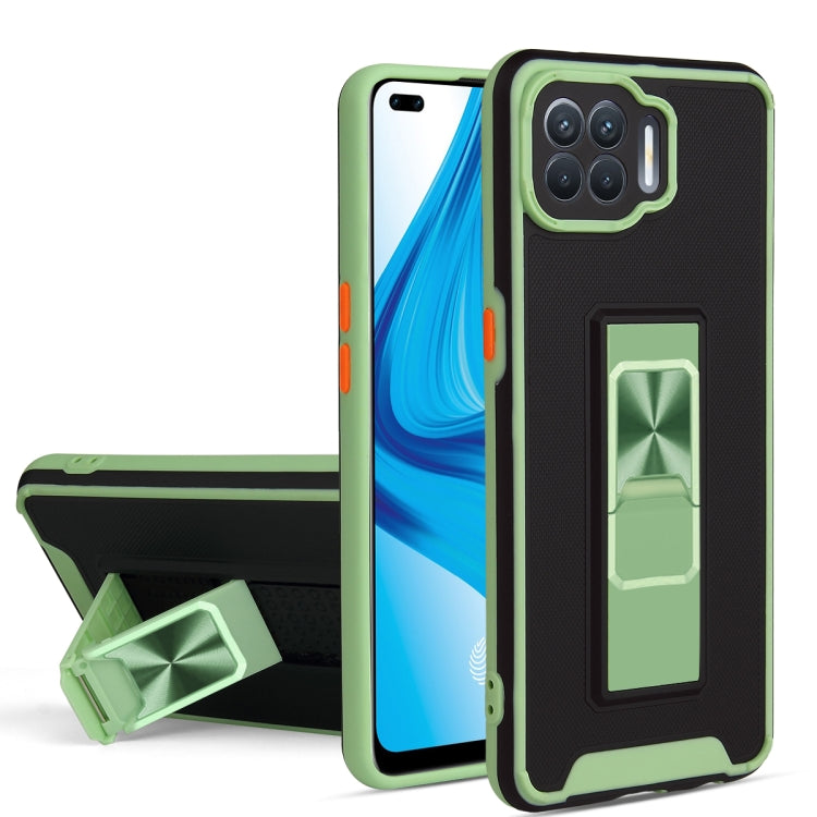 For OPPO F17 Pro / A93 Dual-color Skin Feel TPU + PC Magnetic Shockproof Case with Invisible Holder