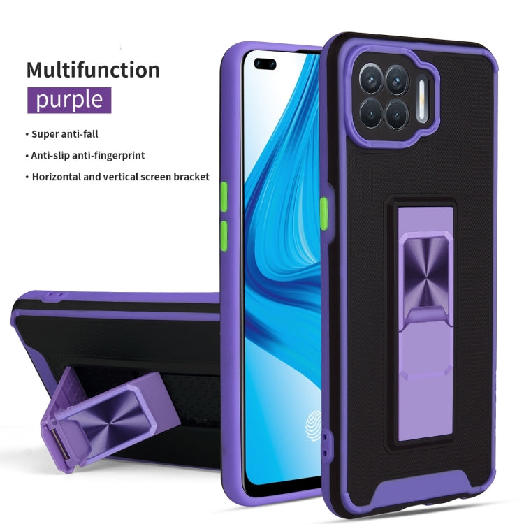 For OPPO F17 Pro / A93 Dual-color Skin Feel TPU + PC Magnetic Shockproof Case with Invisible Holder