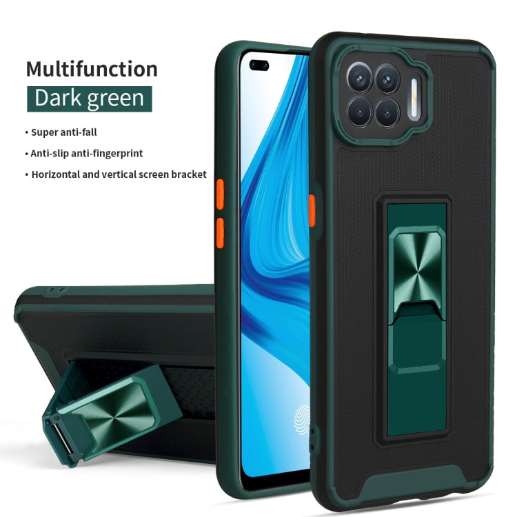 For OPPO F17 Pro / A93 Dual-color Skin Feel TPU + PC Magnetic Shockproof Case with Invisible Holder