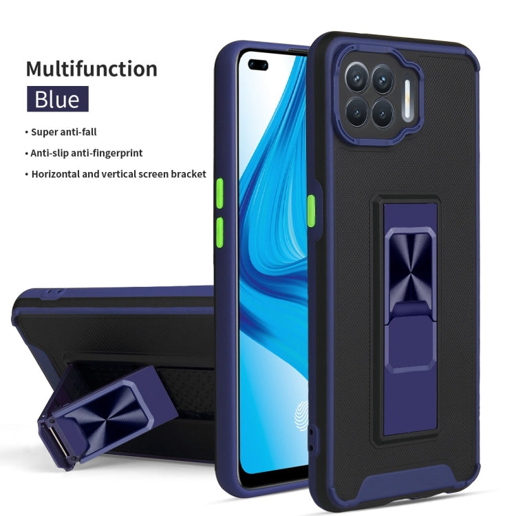 For OPPO F17 Pro / A93 Dual-color Skin Feel TPU + PC Magnetic Shockproof Case with Invisible Holder