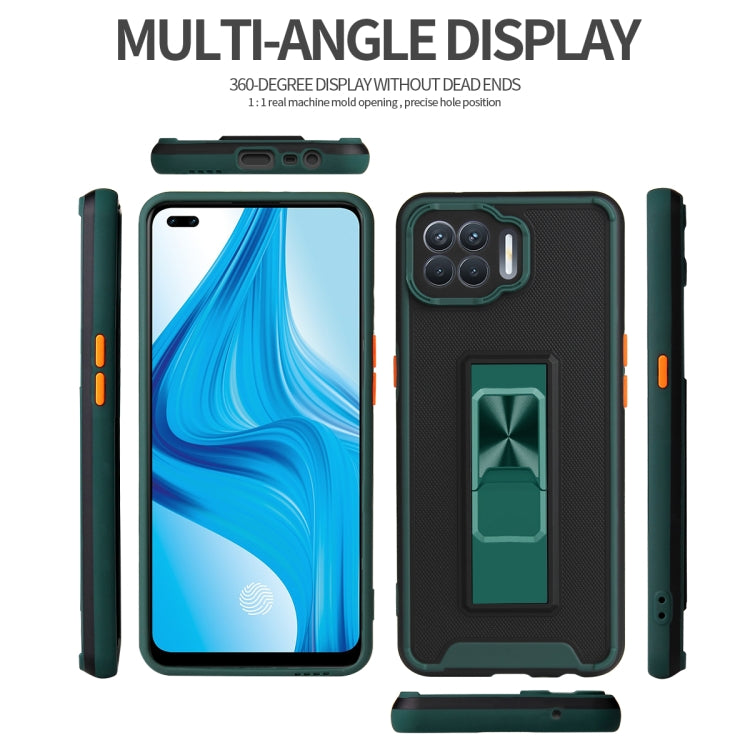 For OPPO F17 Pro / A93 Dual-color Skin Feel TPU + PC Magnetic Shockproof Case with Invisible Holder