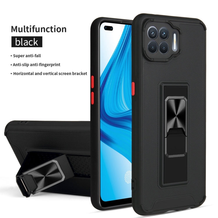For OPPO F17 Pro / A93 Dual-color Skin Feel TPU + PC Magnetic Shockproof Case with Invisible Holder