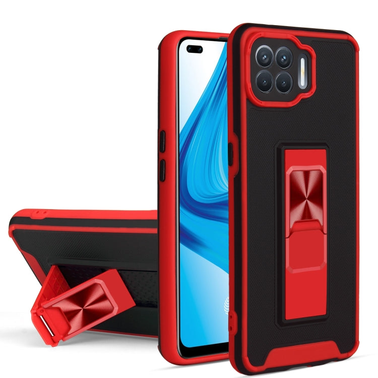 For OPPO F17 Pro / A93 Dual-color Skin Feel TPU + PC Magnetic Shockproof Case with Invisible Holder