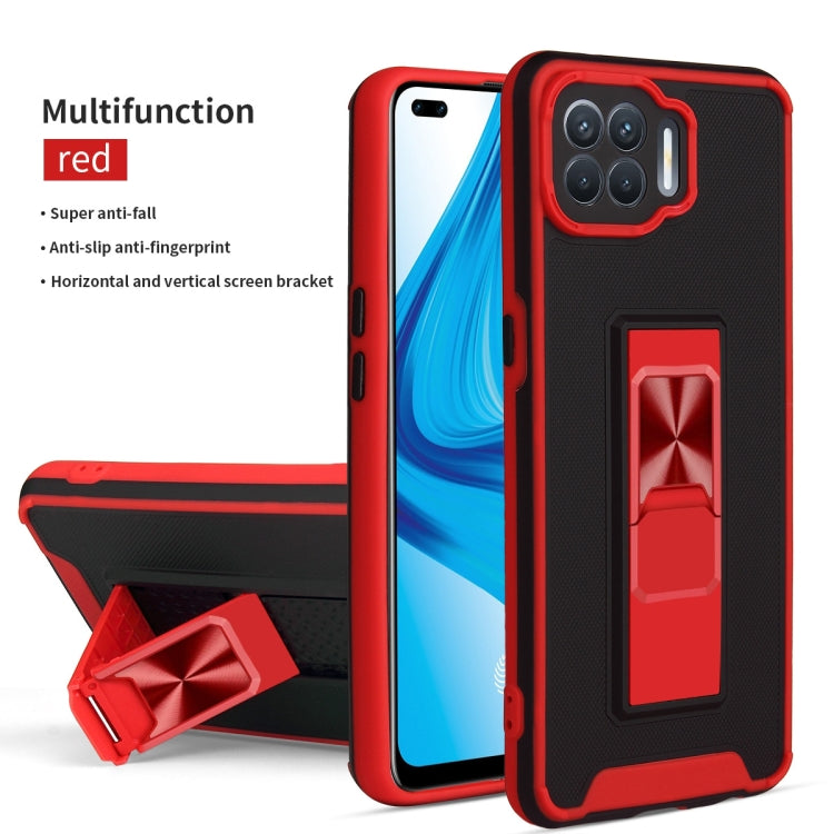 For OPPO F17 Pro / A93 Dual-color Skin Feel TPU + PC Magnetic Shockproof Case with Invisible Holder