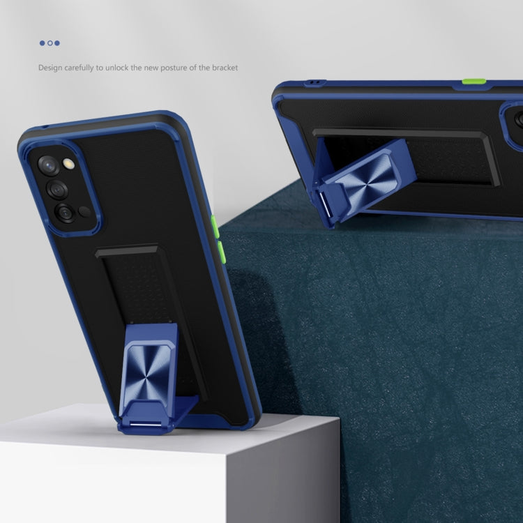 For OPPO Reno4 Dual-color Skin Feel TPU + PC Magnetic Shockproof Case with Invisible Holder