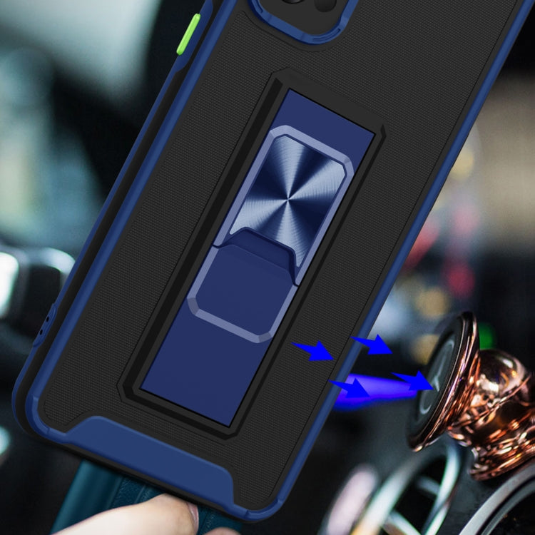 For OPPO Reno4 Dual-color Skin Feel TPU + PC Magnetic Shockproof Case with Invisible Holder