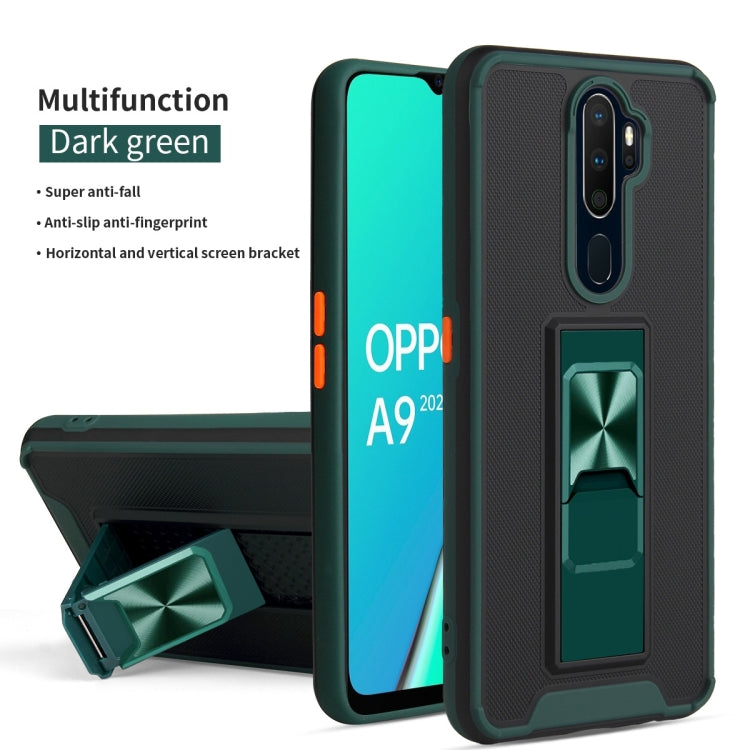 For OPPO A9 2020 / A5 2020 Dual-color Skin Feel TPU + PC Magnetic Shockproof Case with Invisible Holder