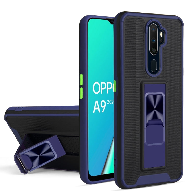 For OPPO A9 2020 / A5 2020 Dual-color Skin Feel TPU + PC Magnetic Shockproof Case with Invisible Holder