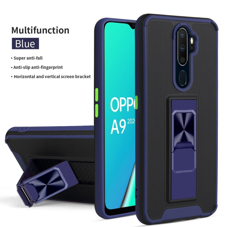 For OPPO A9 2020 / A5 2020 Dual-color Skin Feel TPU + PC Magnetic Shockproof Case with Invisible Holder