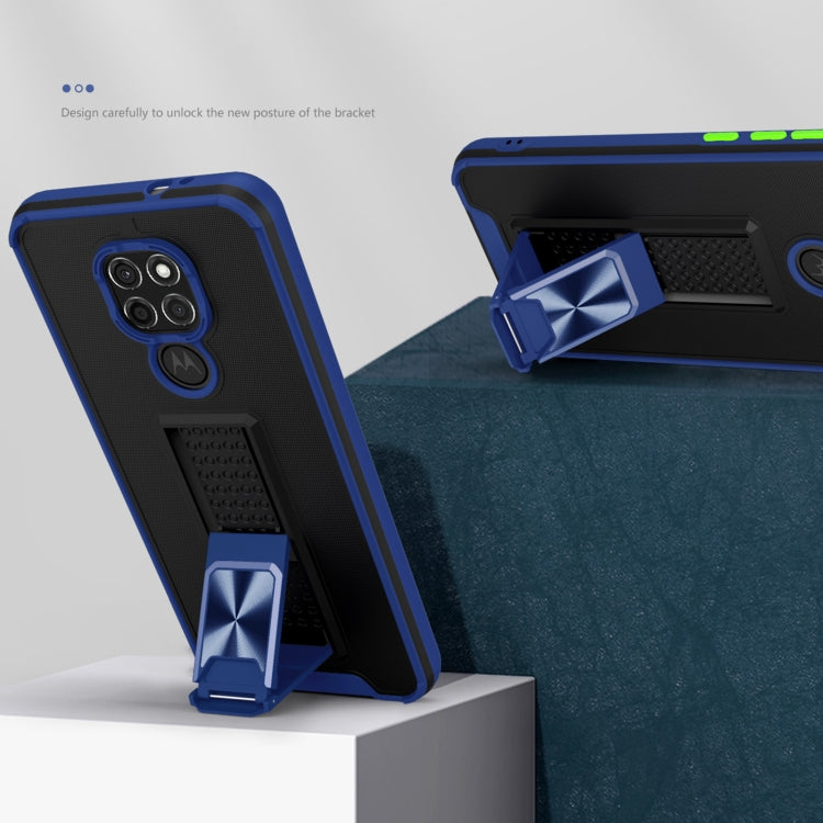 For Motorola Moto G9 Dual-color Skin Feel TPU + PC Magnetic Shockproof Case with Invisible Holder