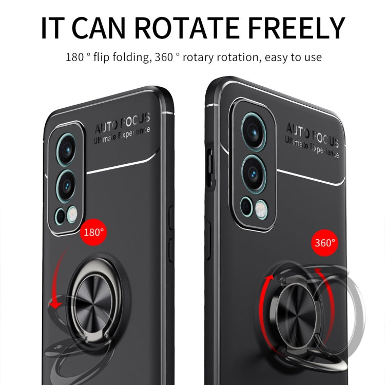 For OnePlus Nord 2 5G Metal Ring Holder 360 Degree Rotating TPU Case