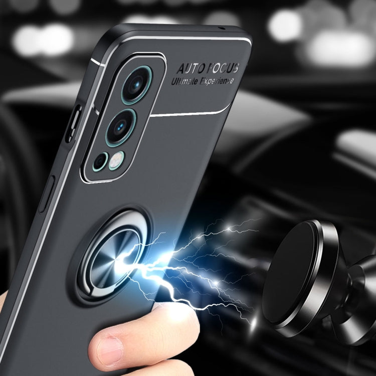 For OnePlus Nord 2 5G Metal Ring Holder 360 Degree Rotating TPU Case