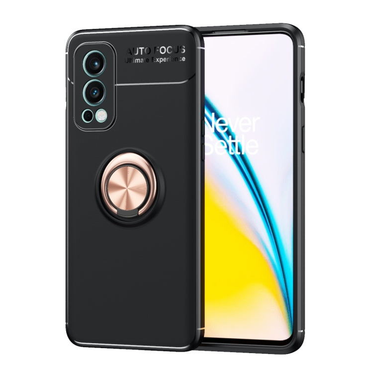 For OnePlus Nord 2 5G Metal Ring Holder 360 Degree Rotating TPU Case