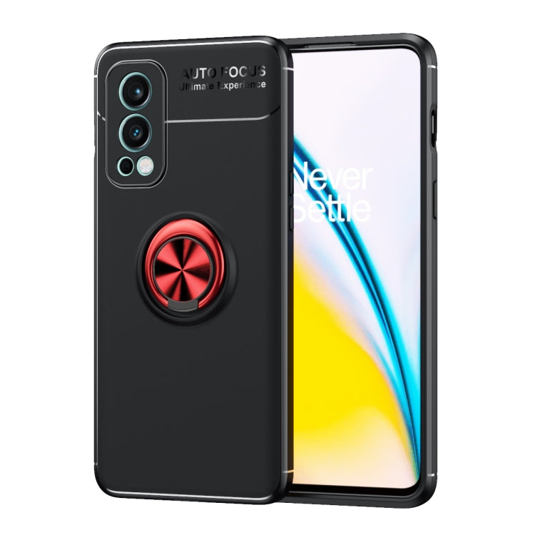 For OnePlus Nord 2 5G Metal Ring Holder 360 Degree Rotating TPU Case