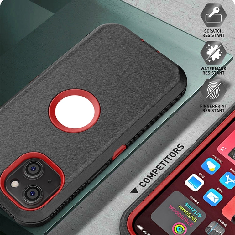 For iPhone 13 mini Robot Shockproof Silicone + PC Protective Case with Back Clip Holder