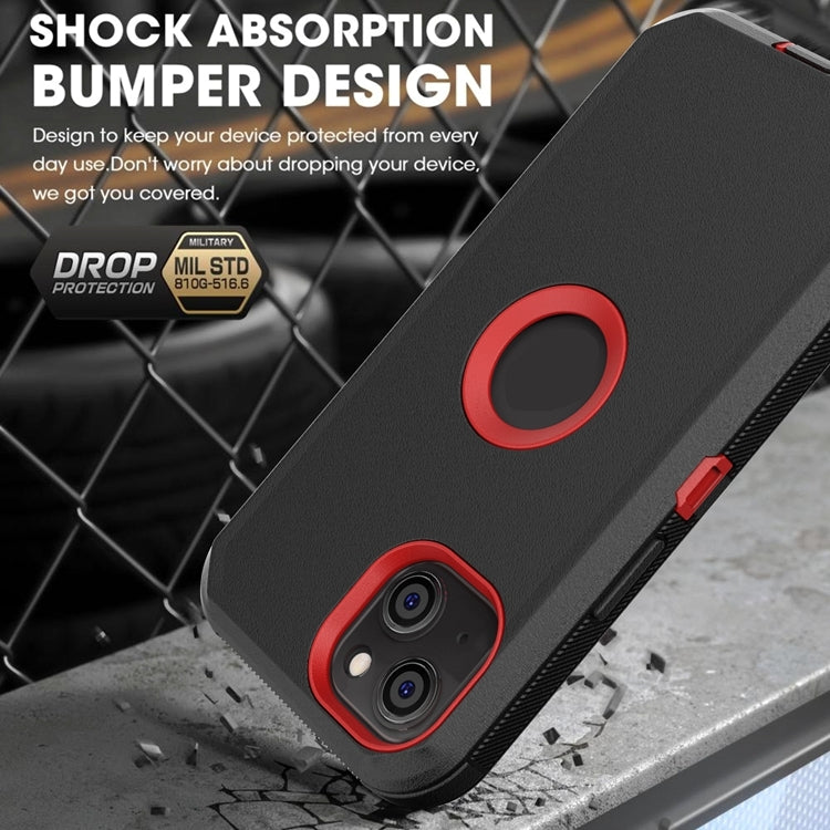 For iPhone 13 mini Robot Shockproof Silicone + PC Protective Case with Back Clip Holder