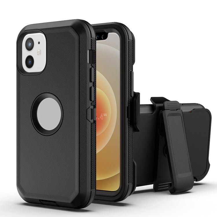 For iPhone 12 mini Robot Shockproof Silicone + PC Protective Case with Back Clip Holder