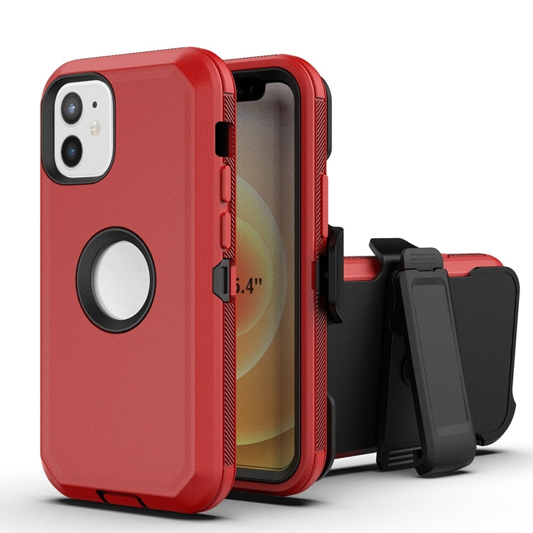 For iPhone 12 mini Robot Shockproof Silicone + PC Protective Case with Back Clip Holder