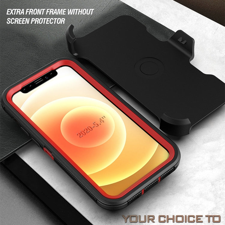 For iPhone 12 mini Robot Shockproof Silicone + PC Protective Case with Back Clip Holder