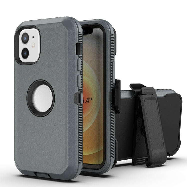 For iPhone 12 mini Robot Shockproof Silicone + PC Protective Case with Back Clip Holder