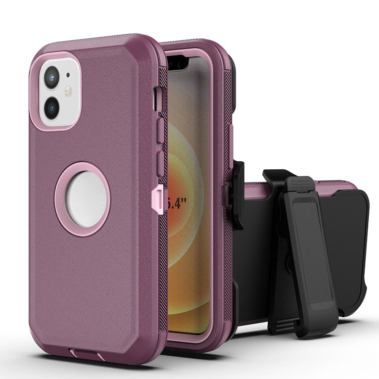 For iPhone 12 mini Robot Shockproof Silicone + PC Protective Case with Back Clip Holder
