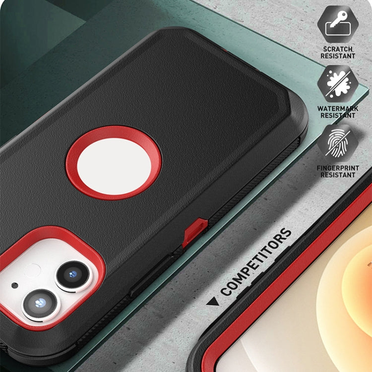 For iPhone 12 mini Robot Shockproof Silicone + PC Protective Case with Back Clip Holder