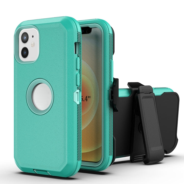 For iPhone 12 mini Robot Shockproof Silicone + PC Protective Case with Back Clip Holder
