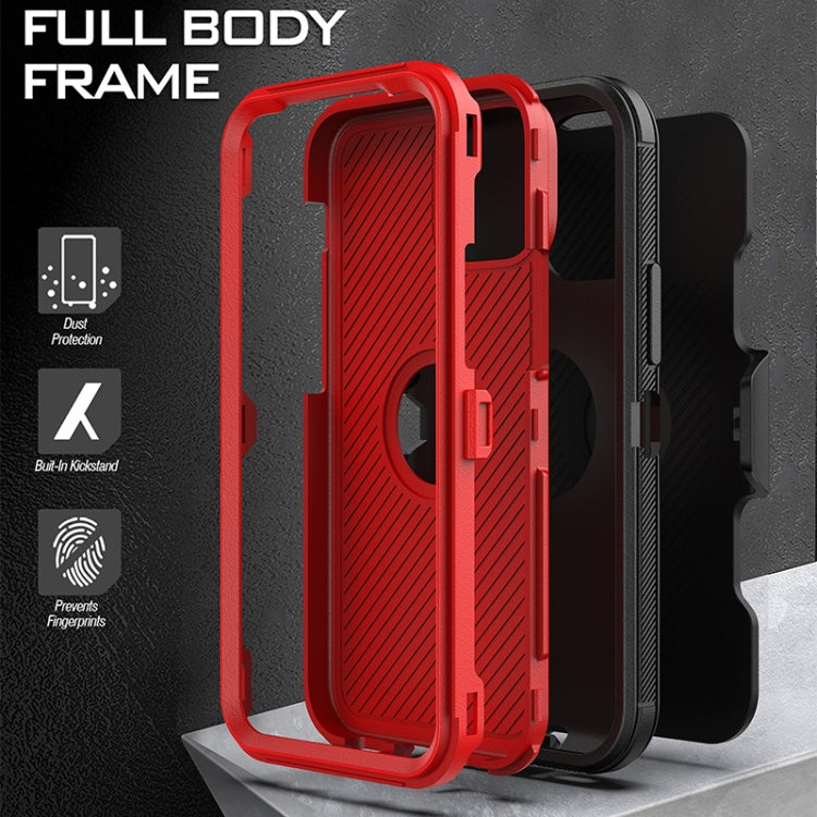 For iPhone 12 mini Robot Shockproof Silicone + PC Protective Case with Back Clip Holder
