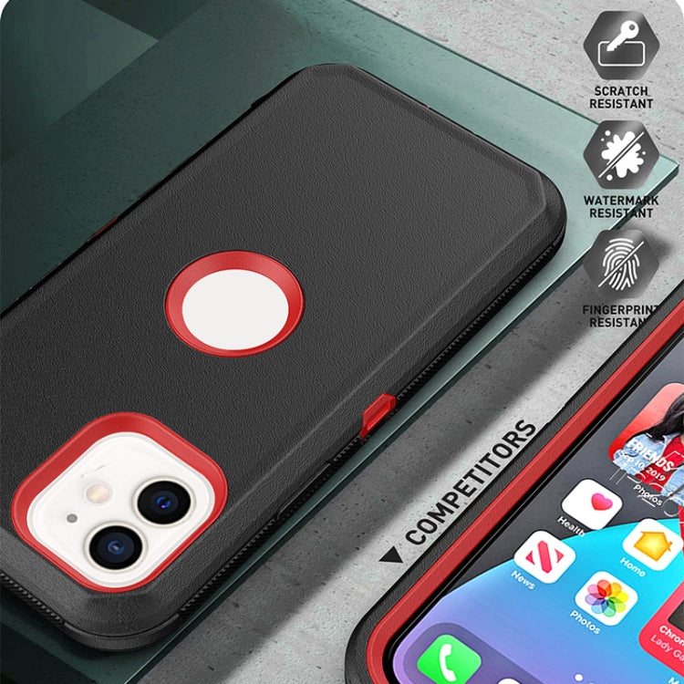 For iPhone 12 Pro Max Robot Shockproof Silicone + PC Protective Case with Back Clip Holder