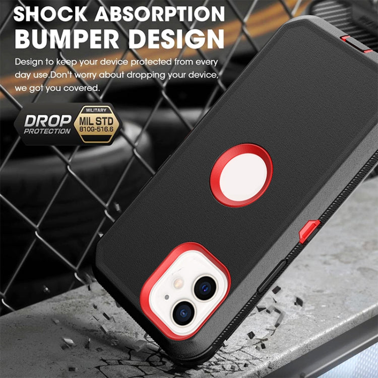 For iPhone 12 Pro Max Robot Shockproof Silicone + PC Protective Case with Back Clip Holder