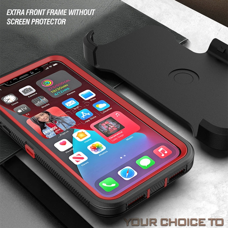 For iPhone 11 Robot Shockproof Silicone + PC Protective Case with Back Clip Holder