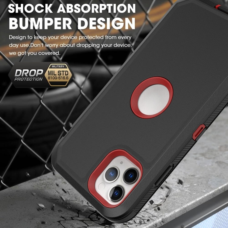 For iPhone 11 Pro Robot Shockproof Silicone + PC Protective Case with Back Clip Holder