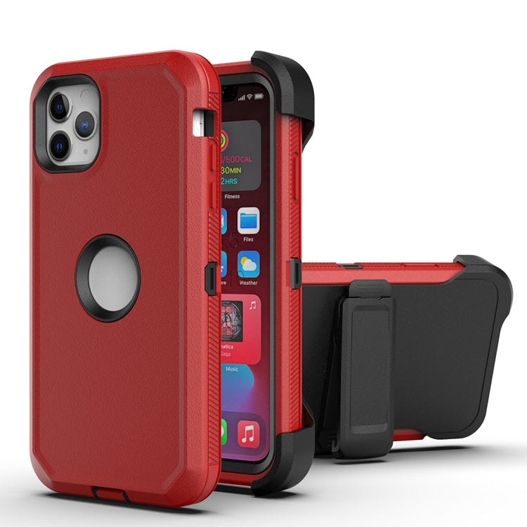 For iPhone 11 Pro Robot Shockproof Silicone + PC Protective Case with Back Clip Holder