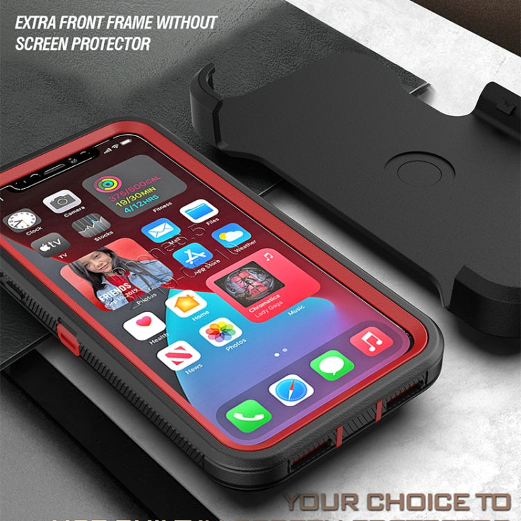 For iPhone 11 Pro Robot Shockproof Silicone + PC Protective Case with Back Clip Holder