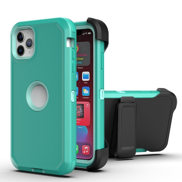 For iPhone 11 Pro Robot Shockproof Silicone + PC Protective Case with Back Clip Holder