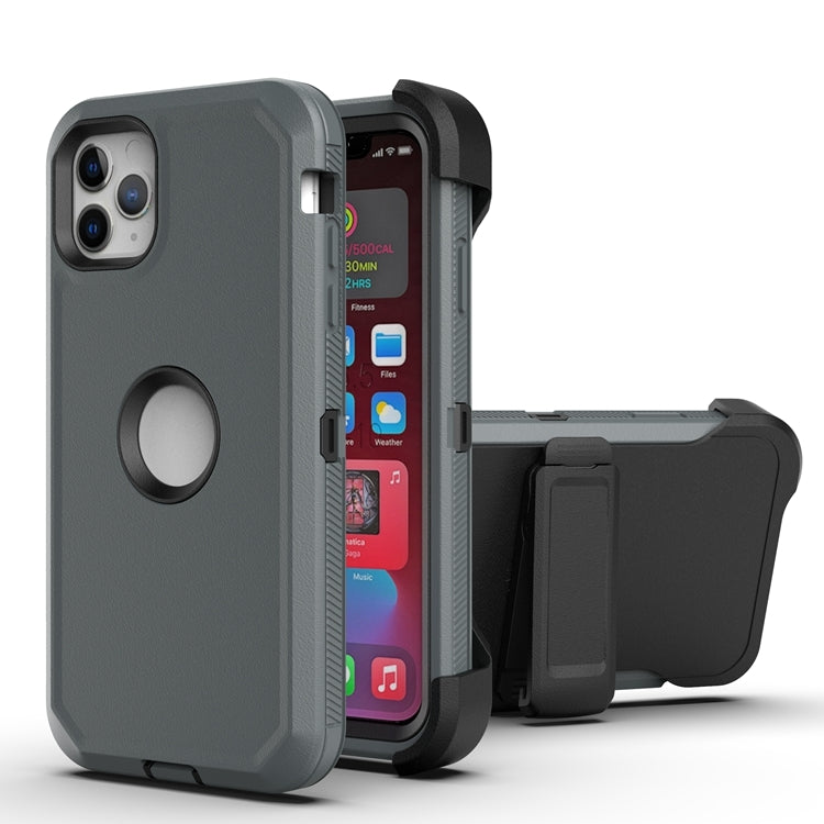 For iPhone 11 Pro Max Robot Shockproof Silicone + PC Protective Case with Back Clip Holder